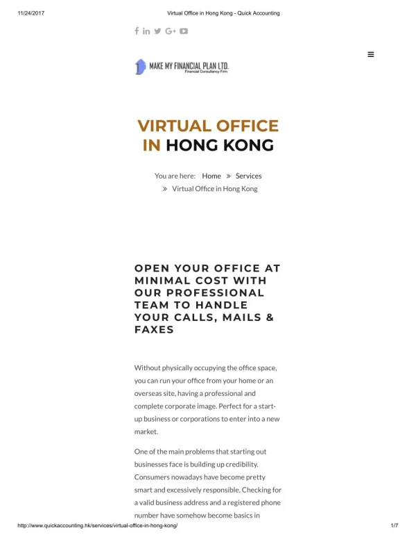 VIRTUAL OFFICE IN HONG KONG