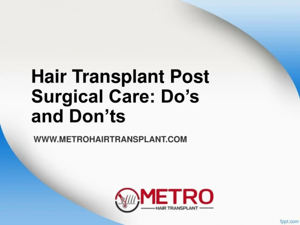 Post Care Hair Transplant-Do's & Dont's