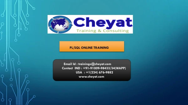 The Best oracle plsql online training Institute - cheyat tech