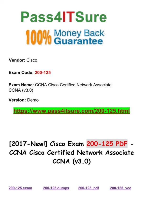 First-hand Pass4itsure 200-125 Dumps Exam Q&As Certification With New Discount