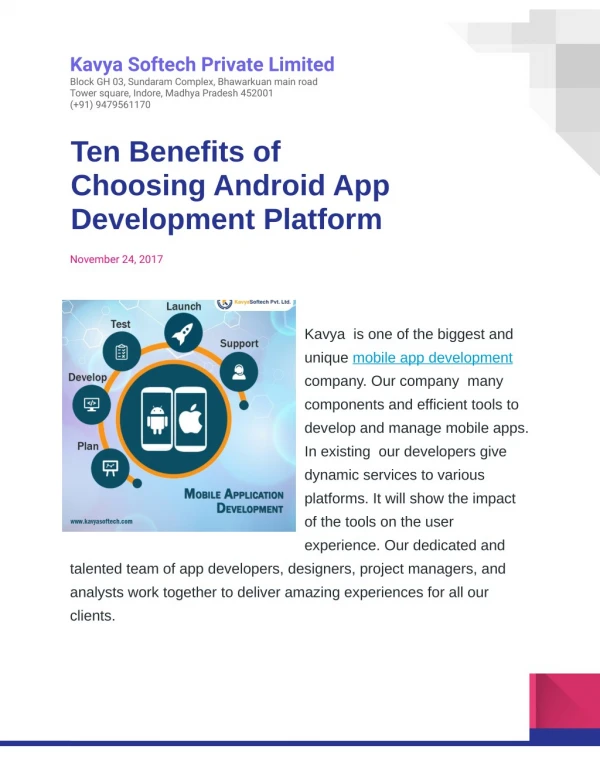 Ten Benefits of Choosing Android App Development Platform