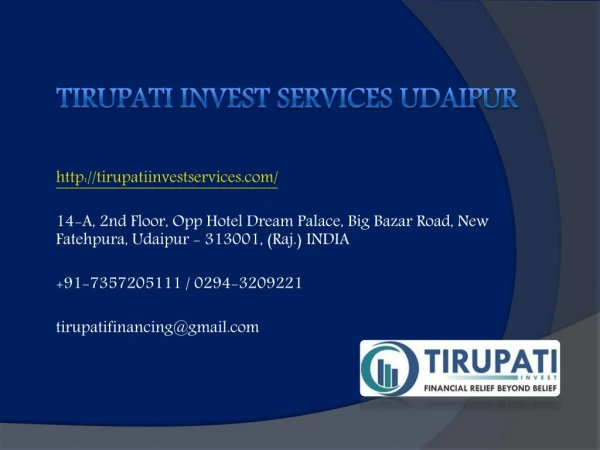 Tirupati Invest Services Udaipur