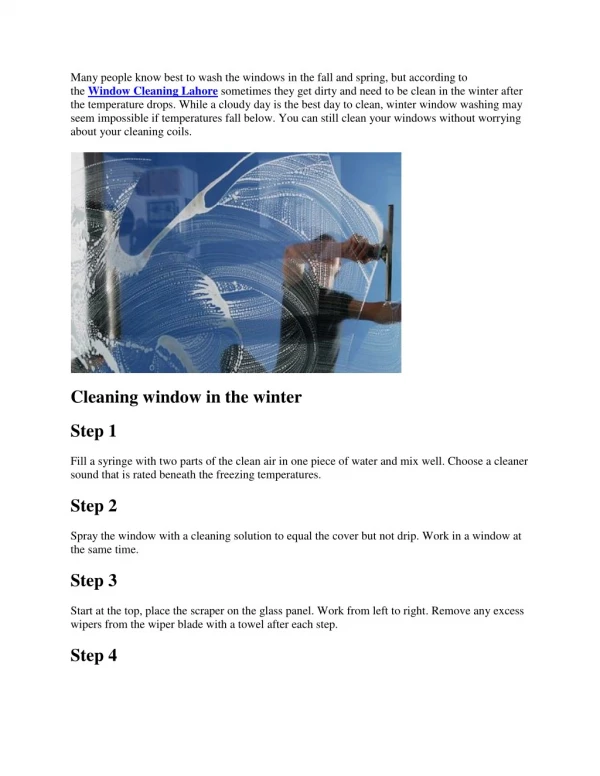 How to Wash Windows in the Winter