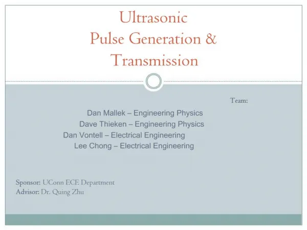 Ultrasonic Pulse Generation Transmission