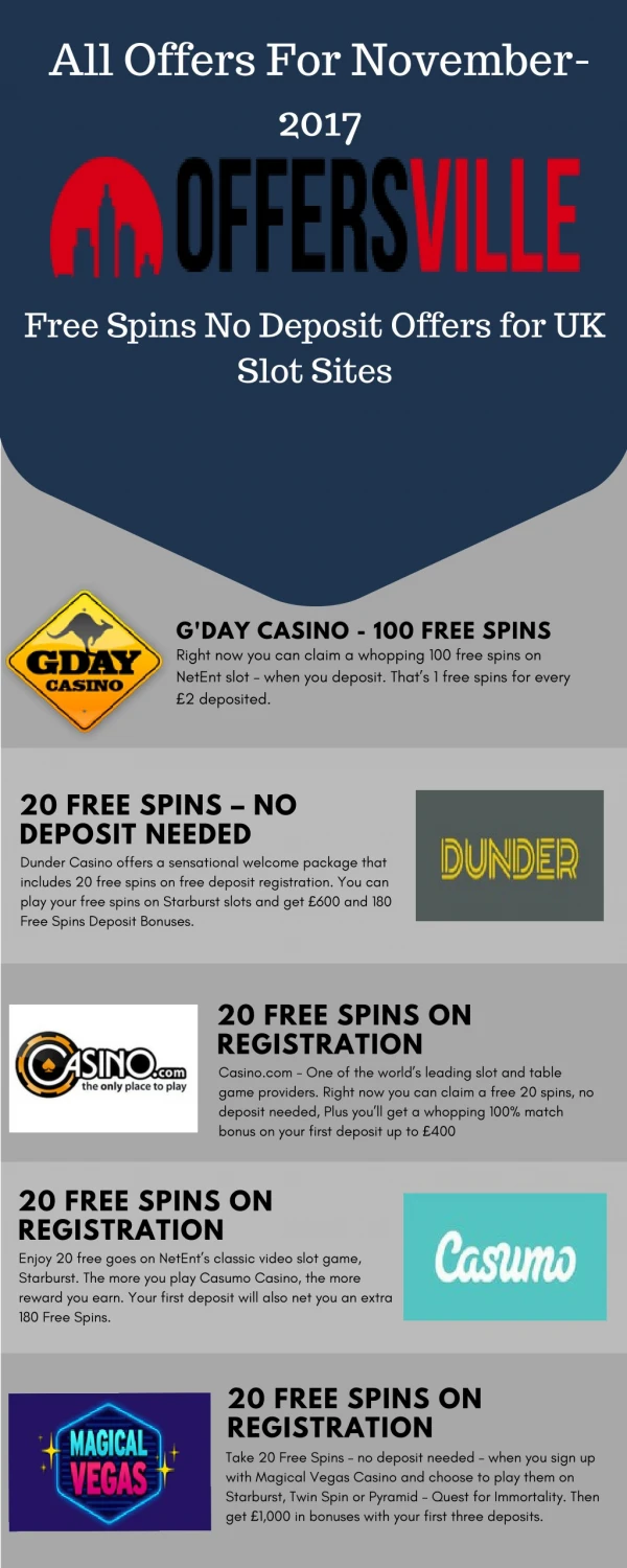 Free Spins No Deposit Offers For UK Slot Sites - Offersville