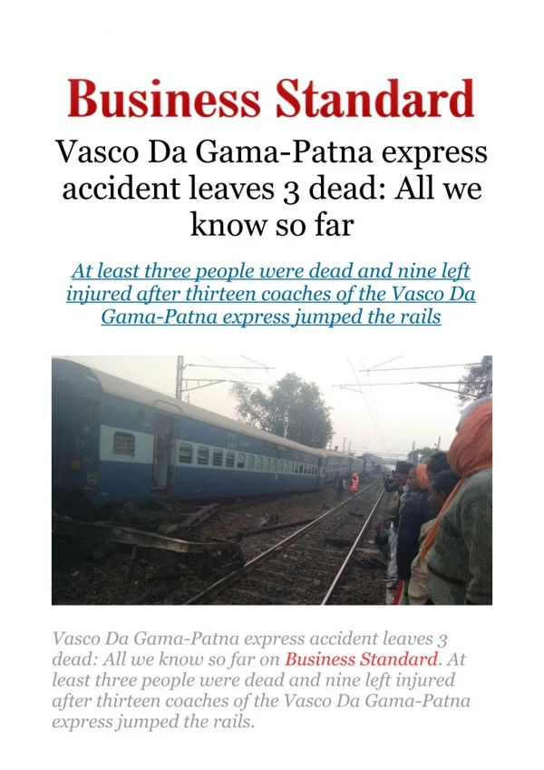 Vasco Da Gama-Patna express accident leaves 3 dead: All we know so far