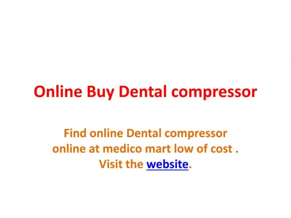 Online Buy dental air compressor at medicomart