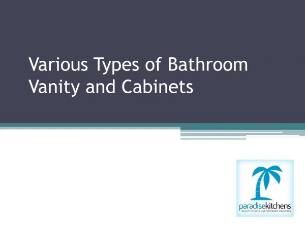 Types of Bathroom Vanity and Cabinets