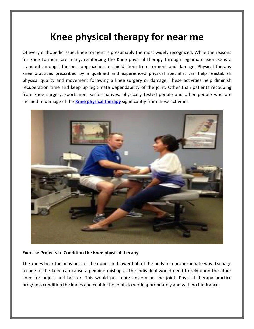 knee physical therapy for near me