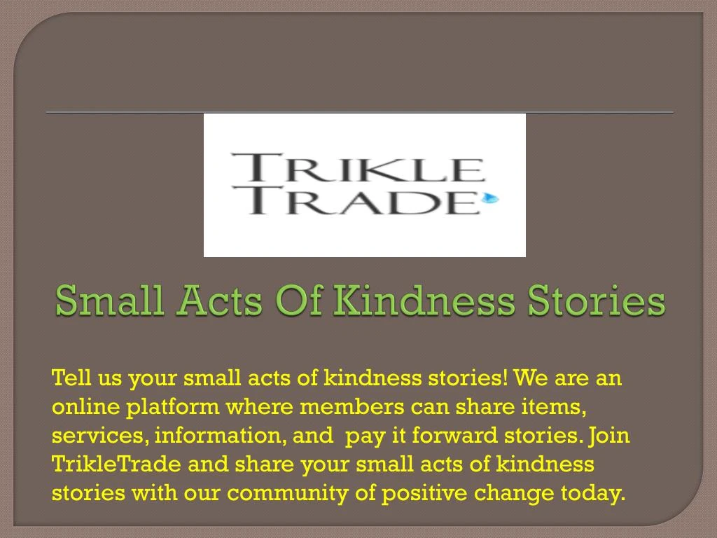 small acts of kindness stories