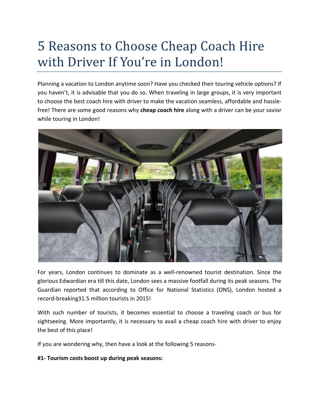 5 reasons to choose cheap coach hire with driver