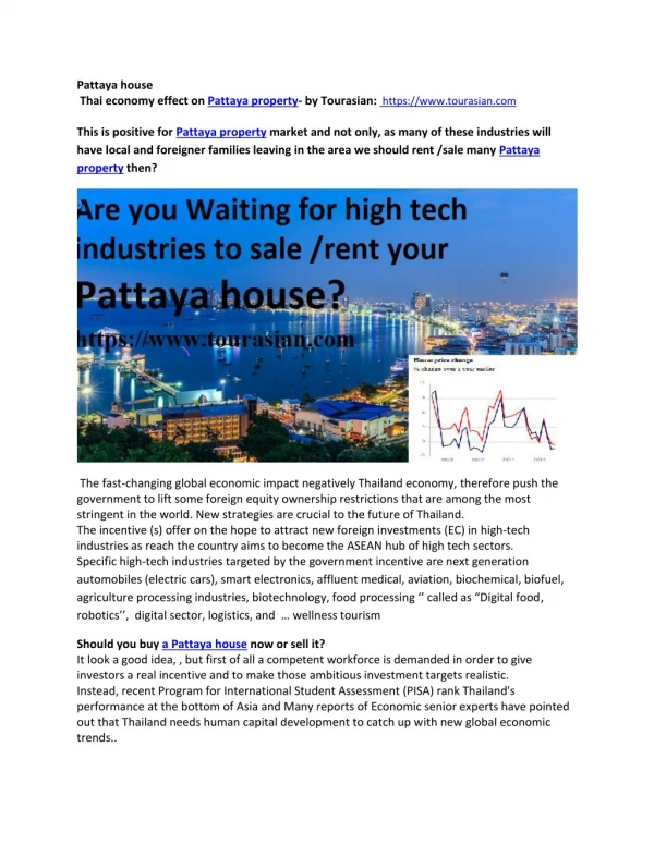 pattaya house-Thai economy effect on Pattaya property- by Tourasian: https://www.tourasian.com