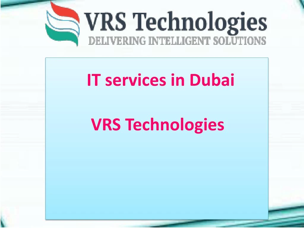 it services in dubai vrs technologies