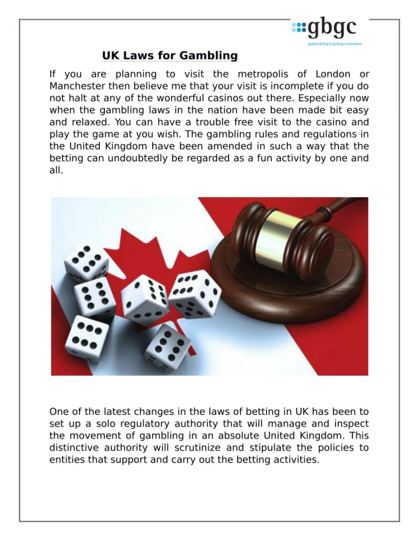 UK Laws for Gambling
