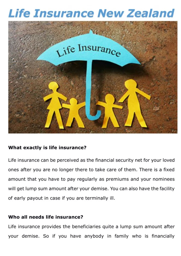 Life Insurance Newzealand