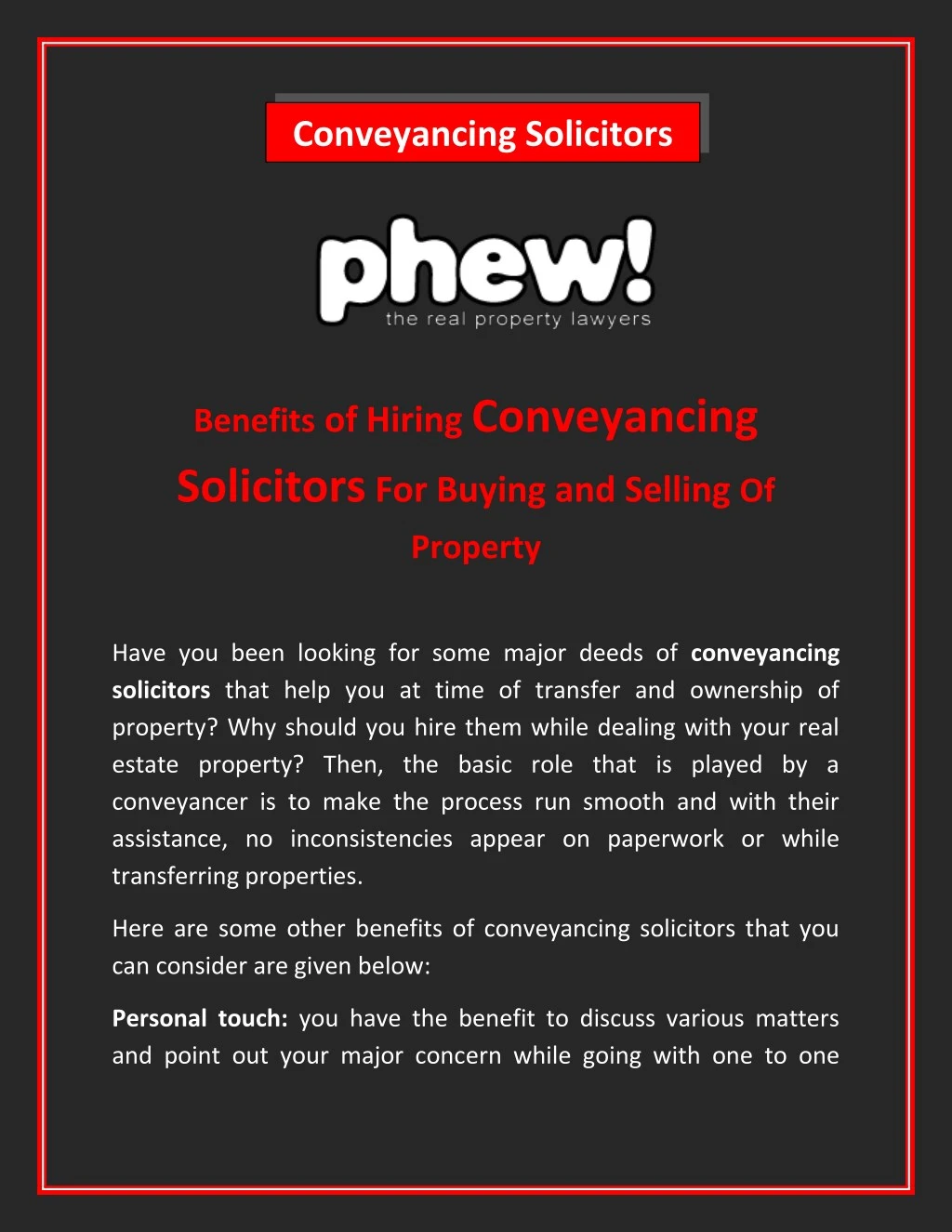 conveyancing solicitors