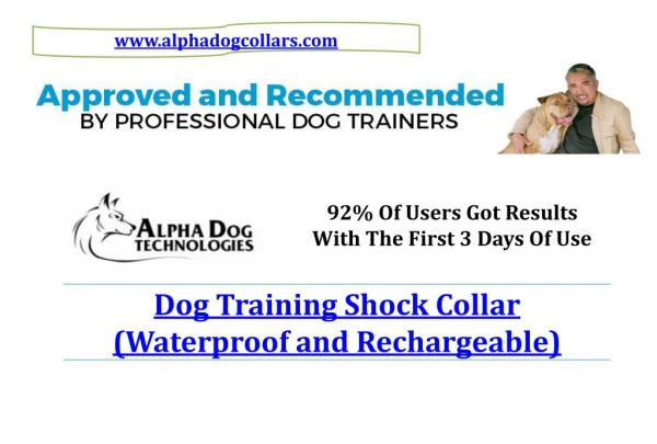Dog Training Shock Collar (Waterproof and Rechargeable)
