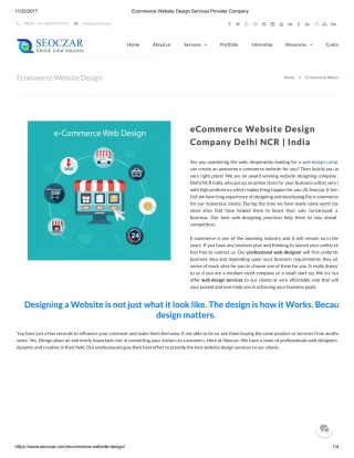 eCommerce Website Design Company Delhi NCR | India - slide 1