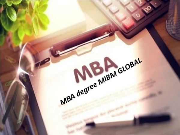 MBA degree in marketing MIBM GLOBAL