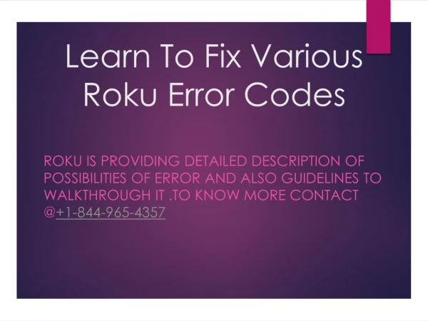 Learn to Fix Various Error Codes