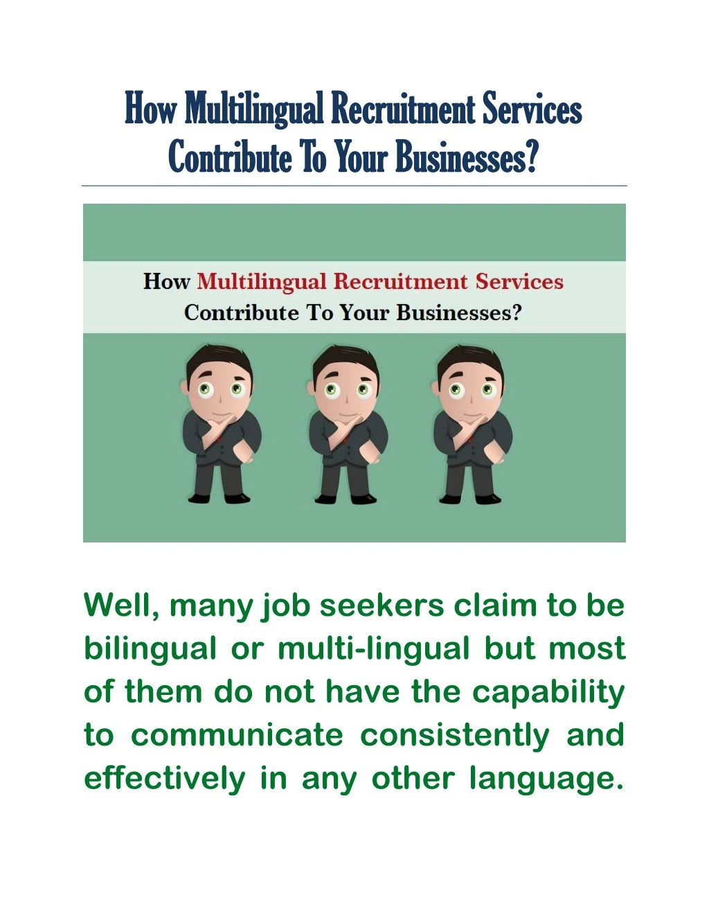 how how multilingual recruitment services