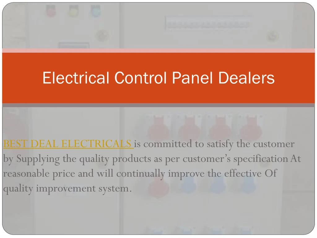 electrical control panel dealers