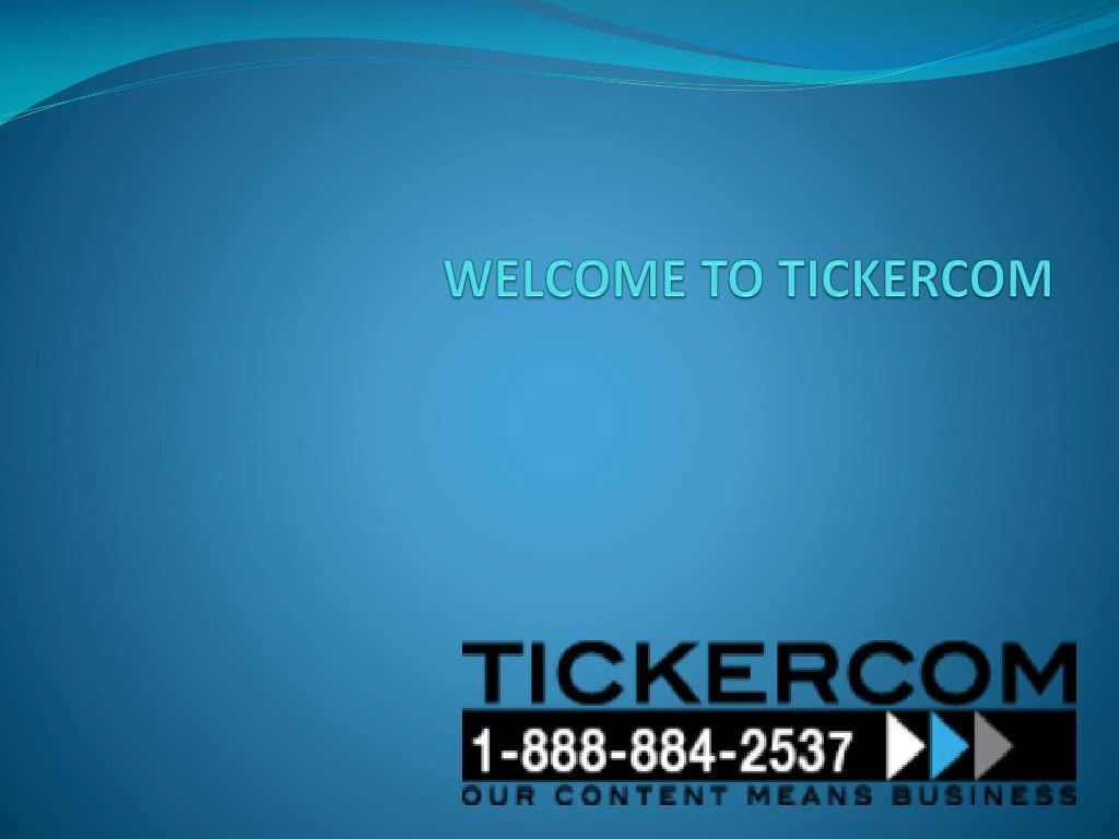 welcome to tickercom