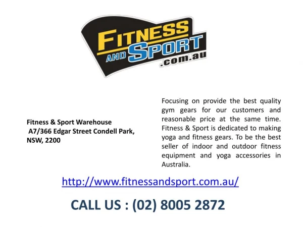 Fitness, Gym, Yoga Equipment - Fitness and Sport