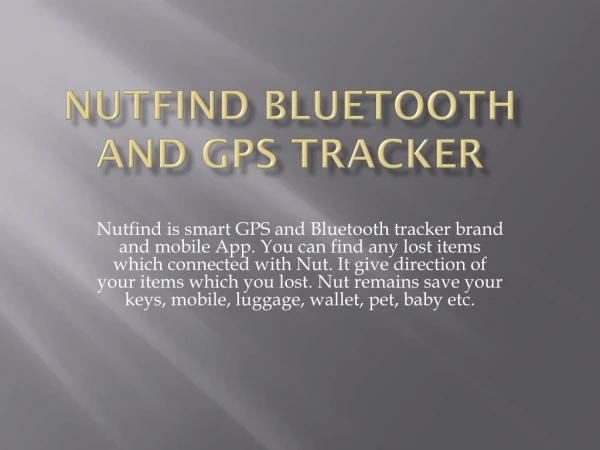 NutFind Bluetooth and GPS Locator