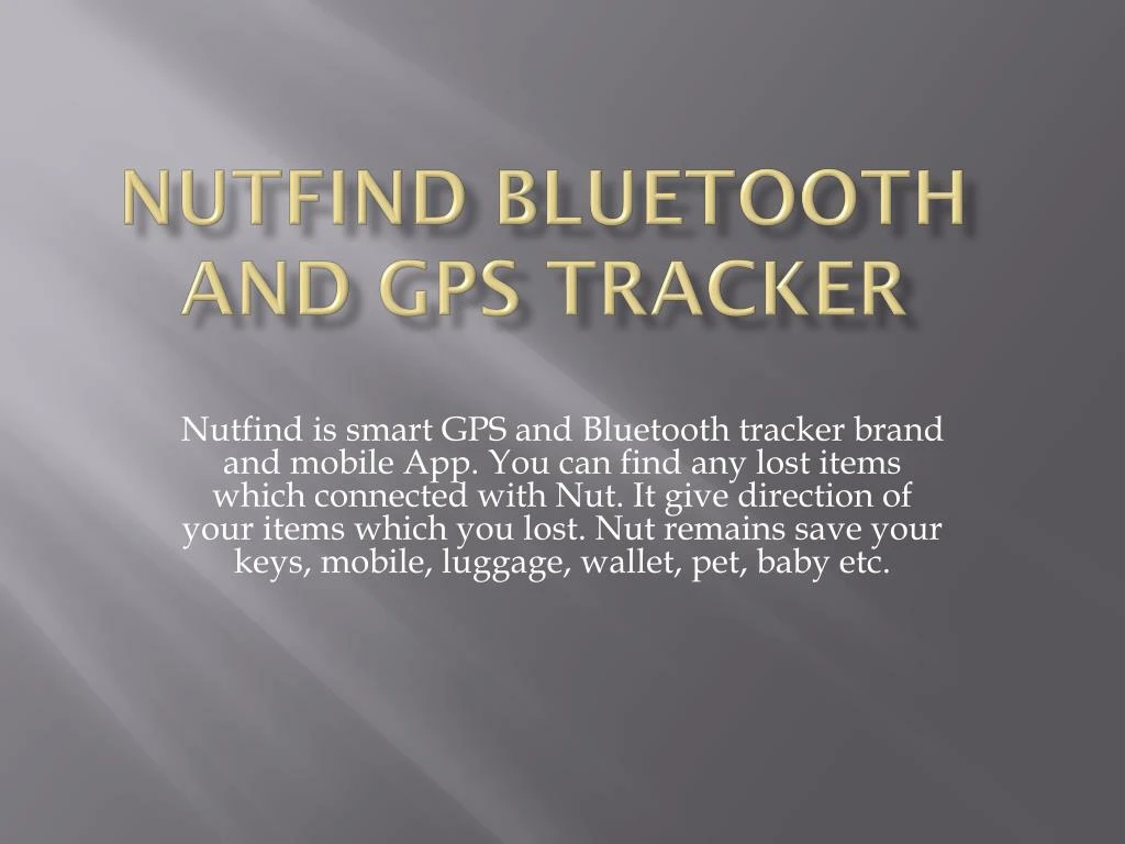 nutfind bluetooth and gps tracker