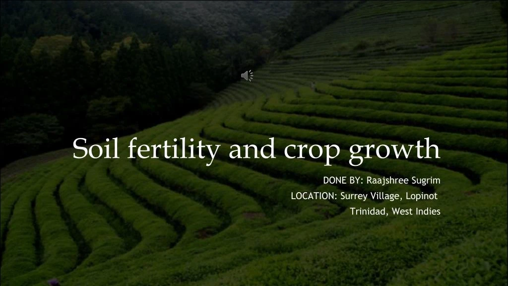 soil fertility and crop growth