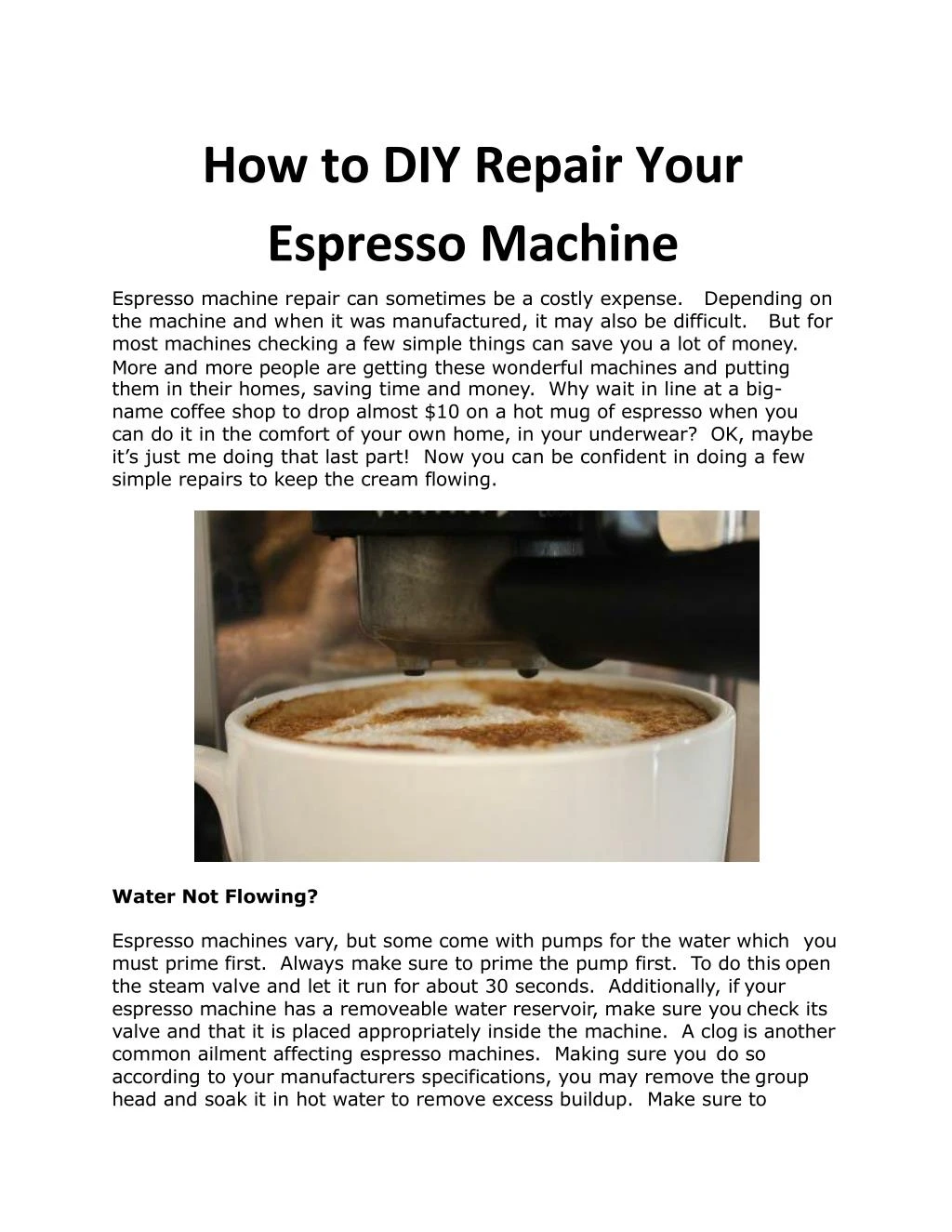 how to di y repair your espresso machine