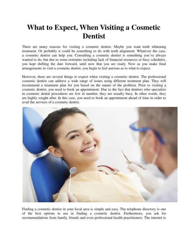 What to Expect, When Visiting a Cosmetic Dentist