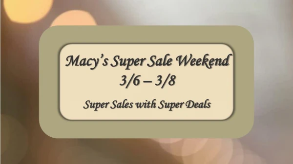 Panda Cash Back: Macy'c Super Sales with Super Deals