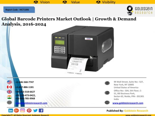 Global Barcode Printers Market Outlook | Growth & Demand Analysis, 2016-2024