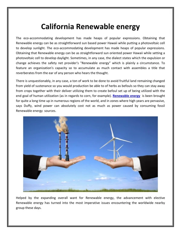California Renewable energy