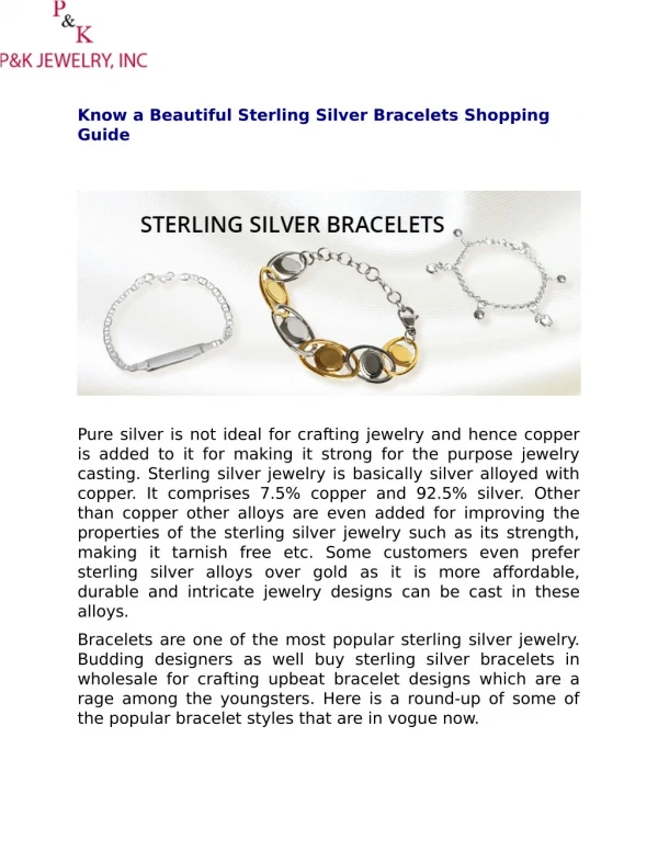 Know a Beautiful Sterling Silver Bracelets Shopping Guide