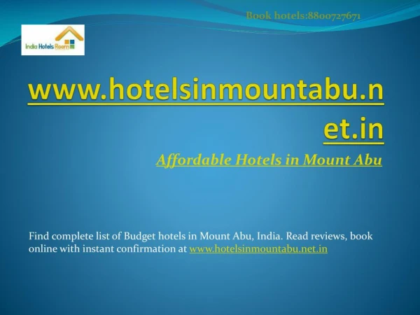 Affordable Hotels in Mount Abu
