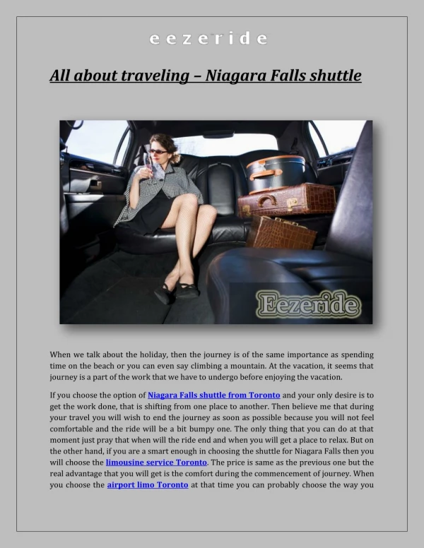 All about traveling – Niagara Falls shuttle
