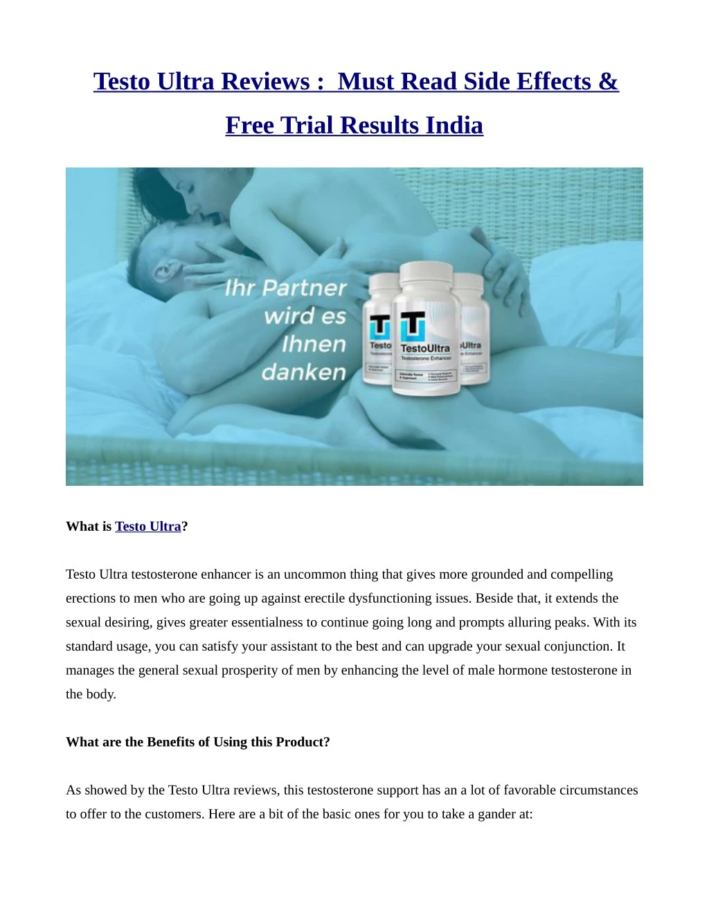 testo ultra reviews must read side effects