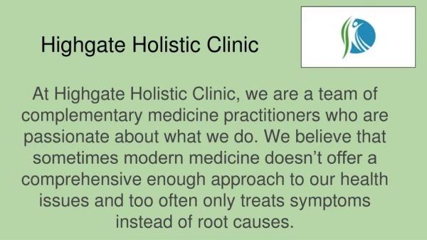 Get Complementary Therapies at Highgate Holistic Clinic