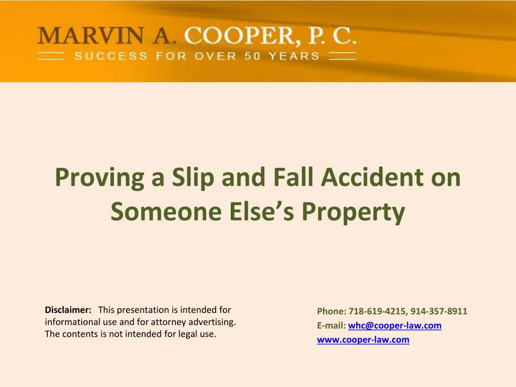 proving a slip and fall accident on someone else s property