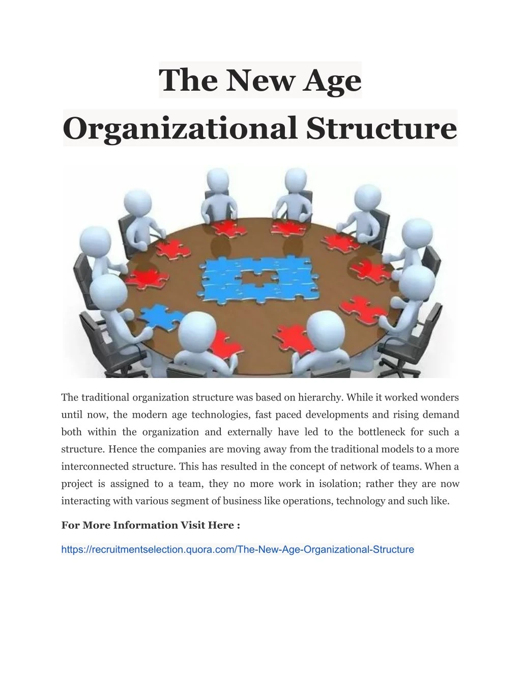 the new age organizational structure