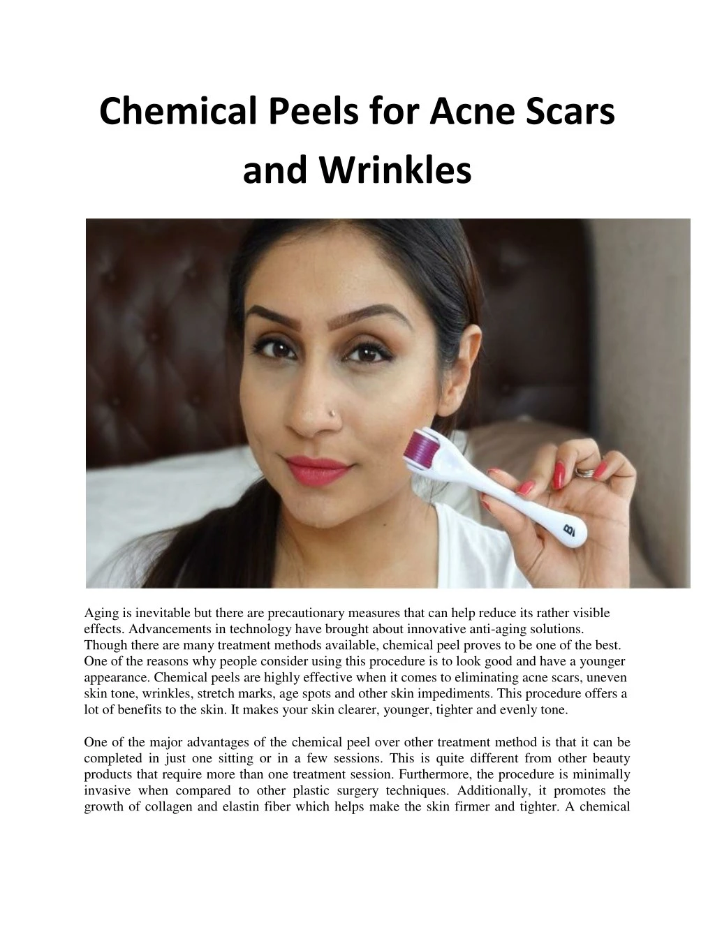 chemical peels for acne scars and wrinkles