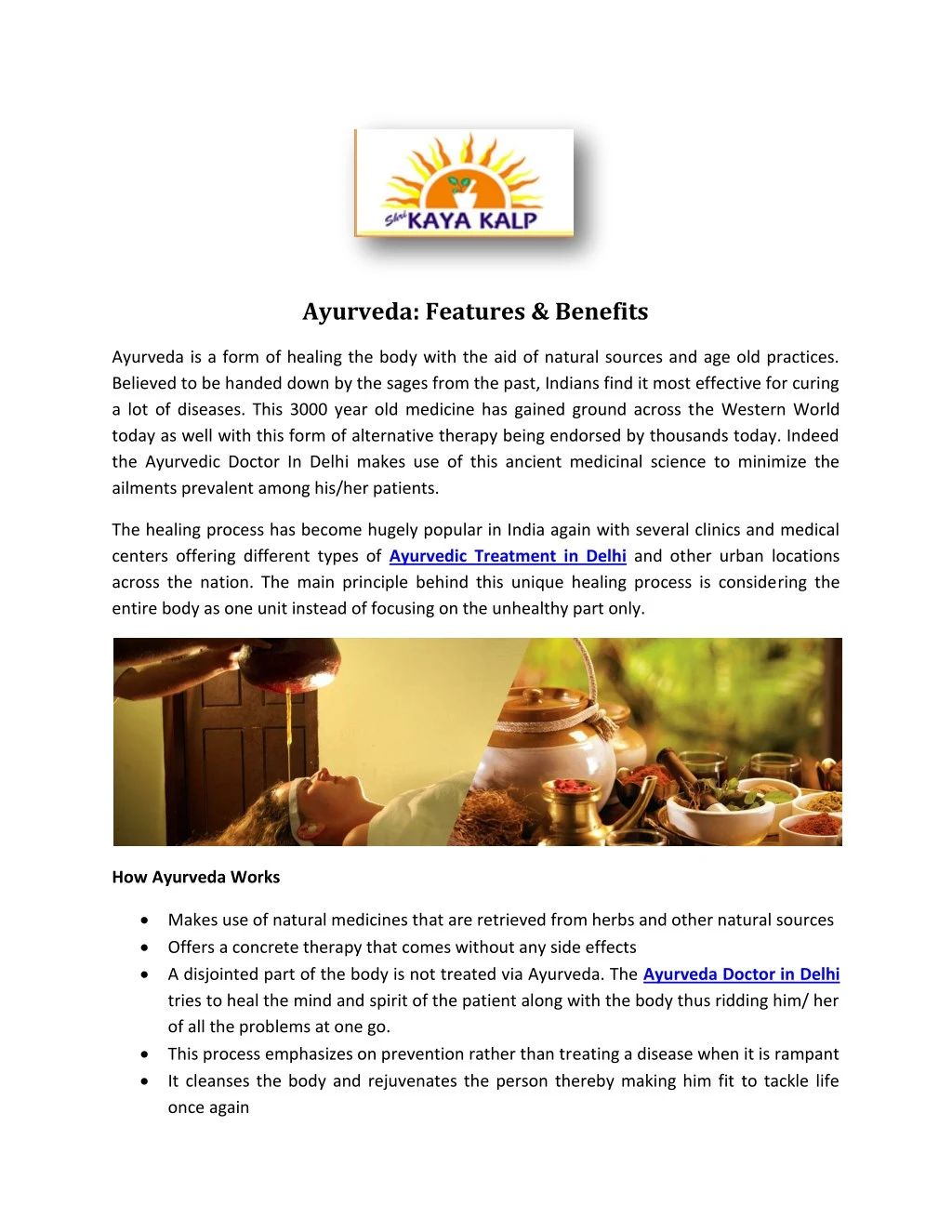 ayurveda features benefits