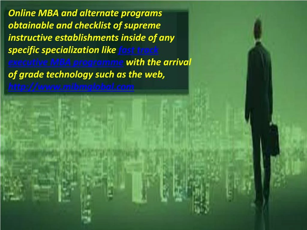 online mba and alternate programs obtainable