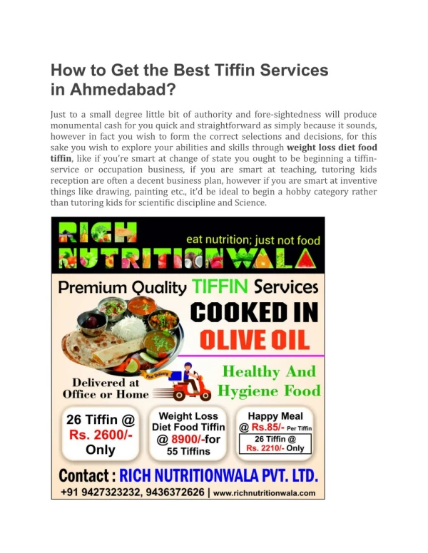 How to Get the Best Tiffin Services in Ahmedabad?