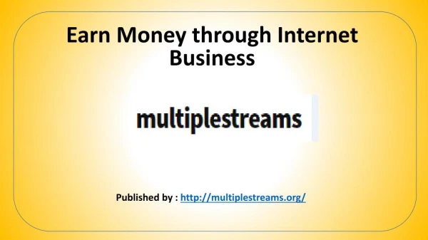Earn Money through Internet Business