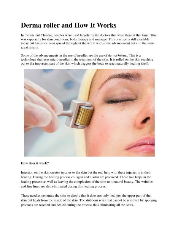 Derma roller and How It Works