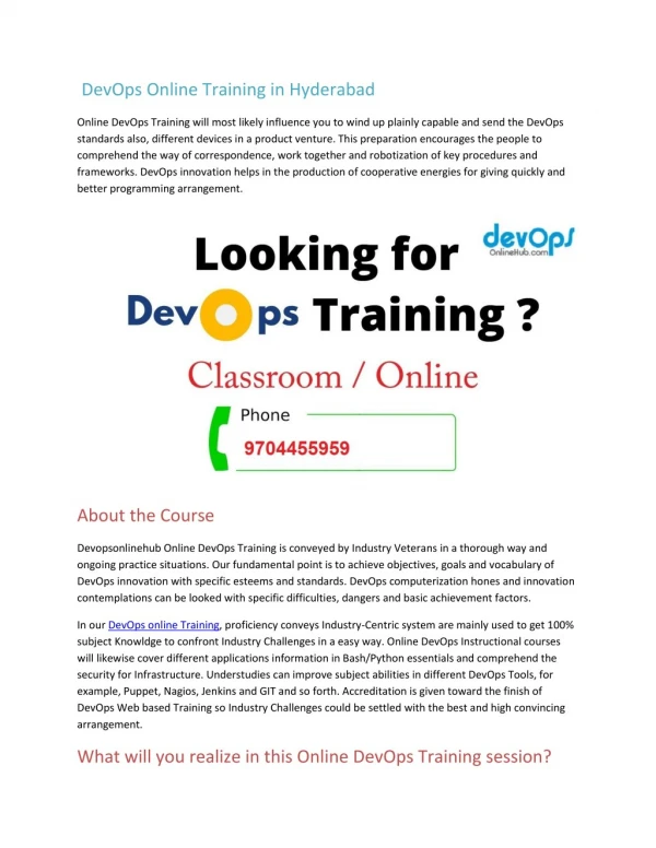 DevOps Certification, Online Training Courses